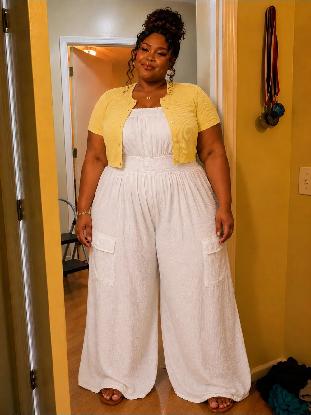 T.J.Maxx Wide-Leg Jumpsuit in White - Picture 2 of 5
